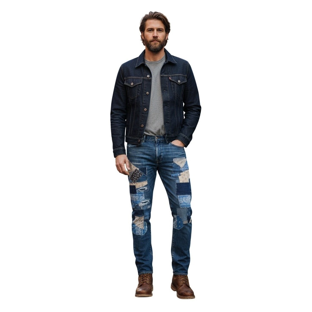 Polo Ralph Lauren Sullivan Slim Patchwork Men's Jeans 36x26 - Picture 2 of 16